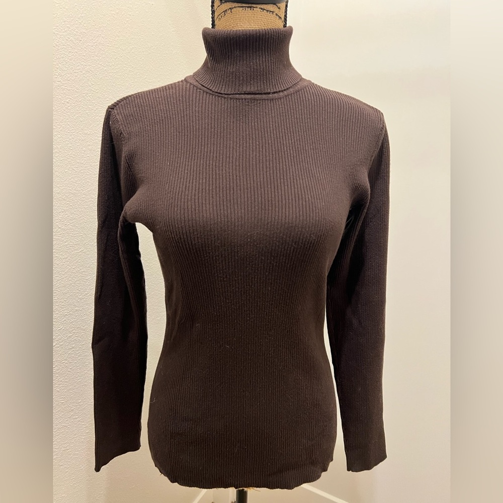 Style & Co. Brown Turtleneck Sweater